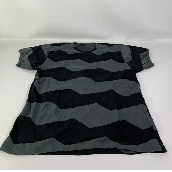 Buddhist Punks Grey Black Geometric Shirt Mens Sz 3‎ Large Skull Wings Feather - Picture 1 of 6